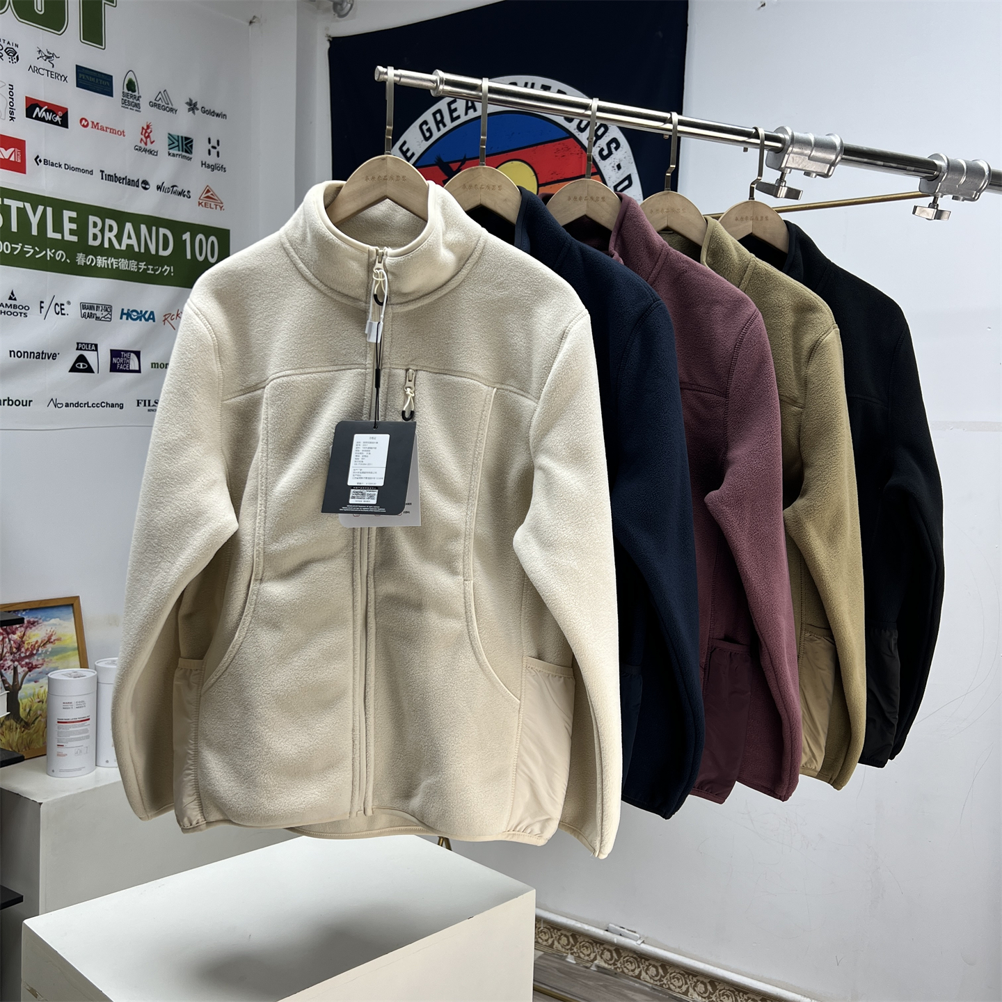 抗静电！高密双面摇粒绒防风保暖男女通用户外抓绒衣立领夹克外套