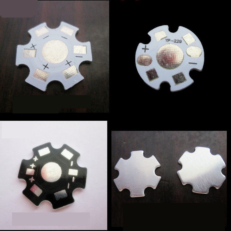 单颗1-5W仿流明大功率LED灯珠铝基板梅花形散热20/18/16mm铝基板_虎窝淘