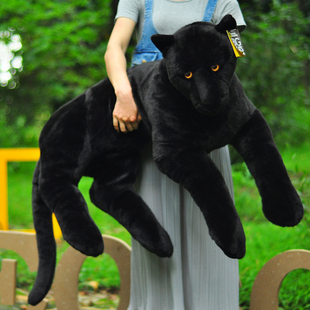 正品地理仿真黑豹毛绒玩具公仔大号玩偶呆萌可爱豹子娃娃年终特惠