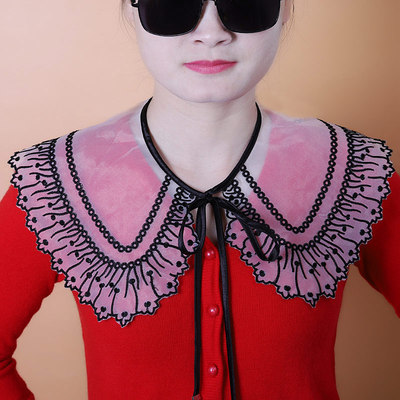 冬季韩版欧根纱短款假衣领