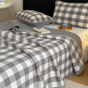 高端A类双面床盖 一面绒一面棉A类宝宝牛奶绒防滑全棉床盖