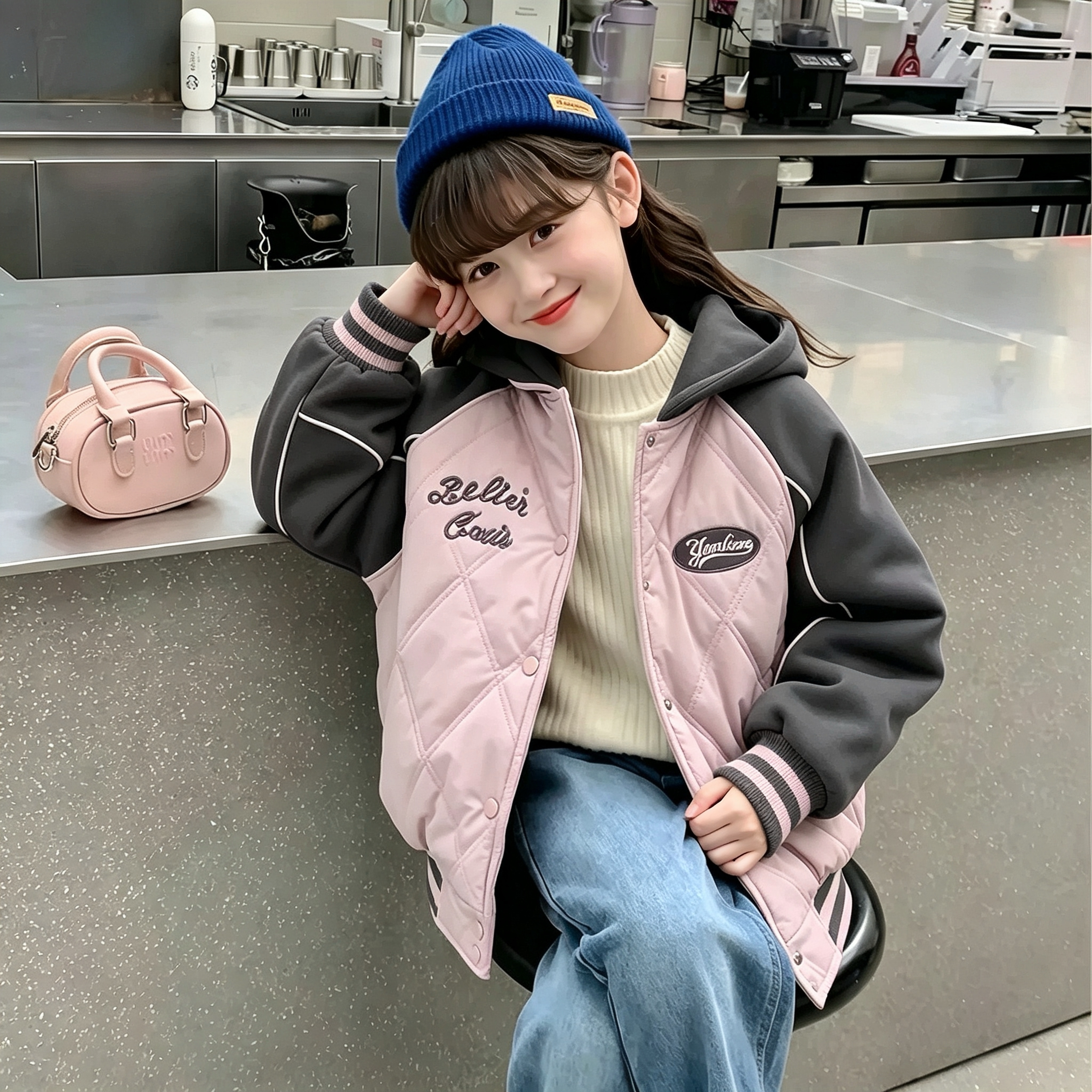 女童外套秋冬款2026新款洋气小女孩棉服上衣儿童夹棉加厚衣服冬季