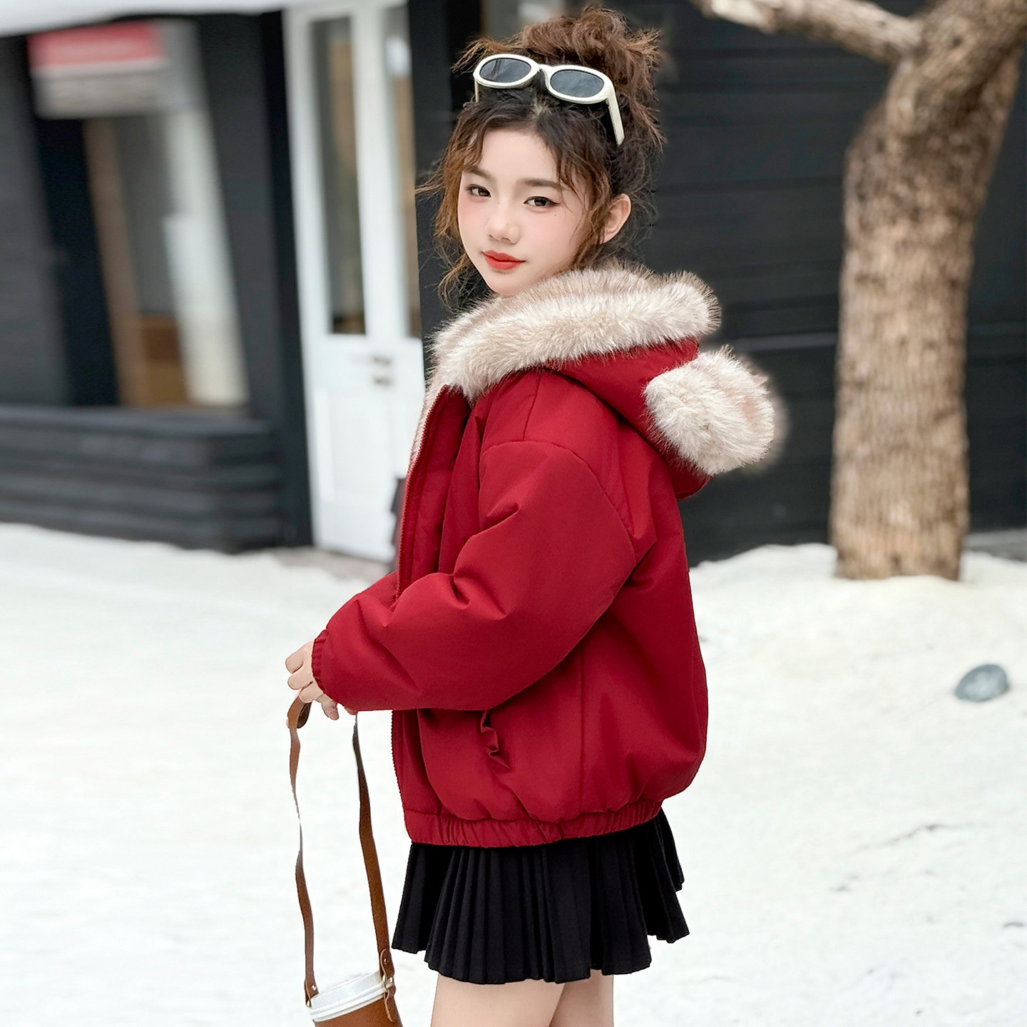 女童加绒加厚外套2025新款秋冬洋气儿童冬季女孩双面穿超好看棉服