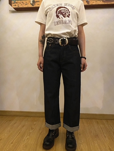 D.stomach直筒宽松赤耳12OZ牛仔裤 男女复古 养牛阿美咔叽休闲长裤