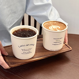 韩国ins风纸杯造型陶瓷手握杯超可爱陶瓷水杯咖啡杯牛奶杯早餐杯