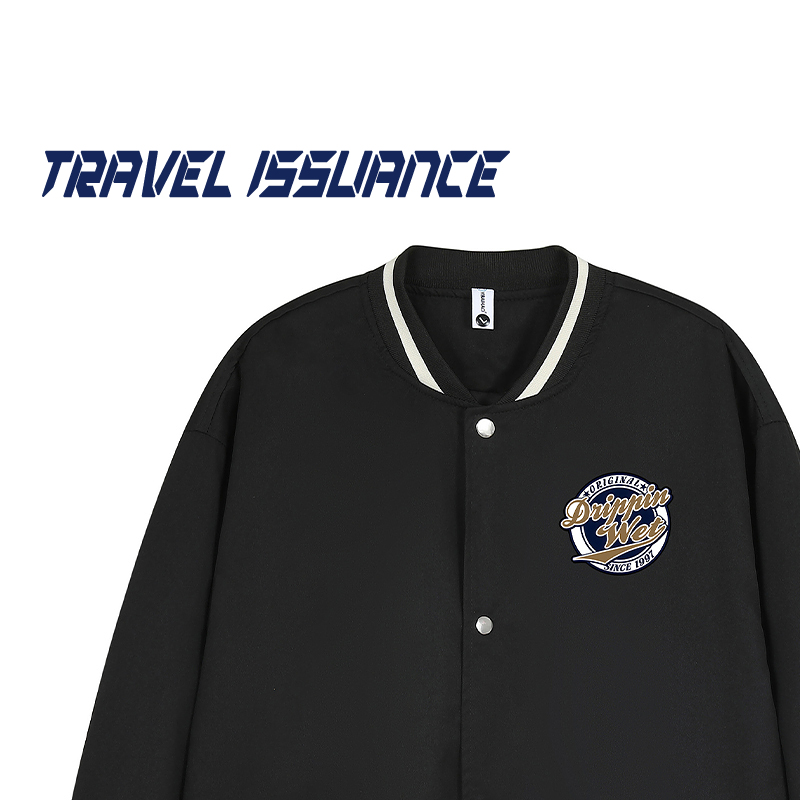 百搭拼色棒球服宽松男女夹克外套