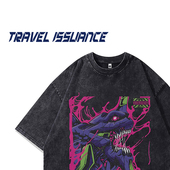 TRAVEL T恤男女 小众复古卡通印花宽松圆领短袖 ISSUANCE 突如其来