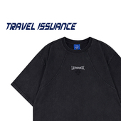 ISSUANCE 心静自然凉 街头美式 TRAVEL 宽松圆领百搭字母短袖 T恤潮