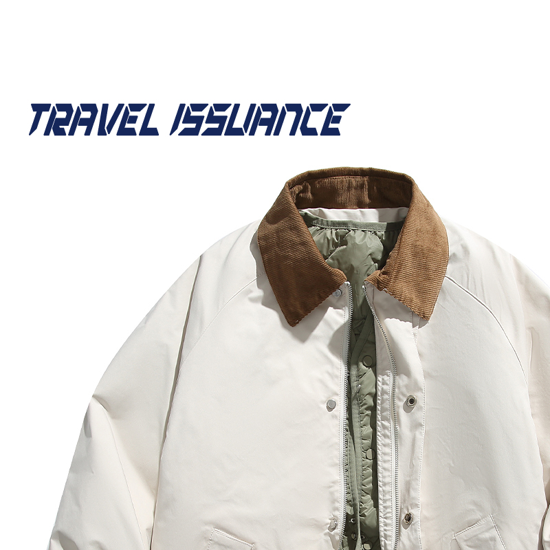 假两件可拆卸羽绒服翻领外套