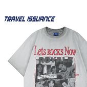 ISSUANCE 近日大脸盘 美式 TRAVEL 街头字母印花宽松男女短袖 T恤BF