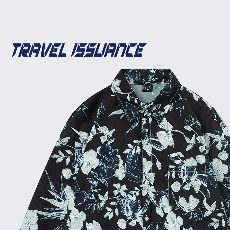 港式vintage宽松长袖衬衫男女