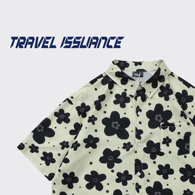美式复古创意花卉满印衬衫