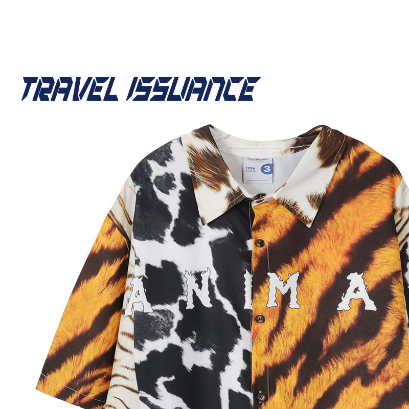 小众设计感嘻哈宽松短袖衬衫