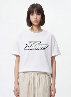 TRAVEL ISSUANCE YOUNG BROKE字母 印花短袖T恤夏季重磅纯棉宽松