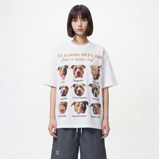 TRAVEL ISSUANCE 合群一天 ins国潮小狗印花宽松休闲百搭短袖T恤