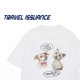 TRAVEL T恤百搭 小众复古小狗印花宽松圆领短袖 ISSUANCE 左思右想