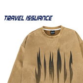 TRAVEL 卫衣男女 欧美潮字母印花宽松百搭长袖 ISSUANCE 会有新