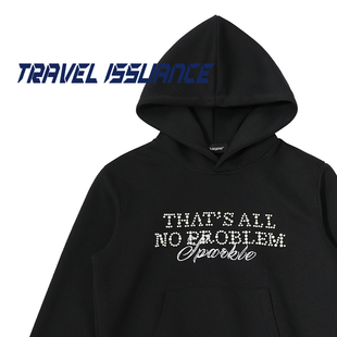 TRAVEL ISSUANCE 返程的路 ins百搭短款修身设计感套头连帽卫衣女