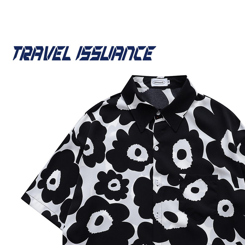 宽松情侣休闲短袖衬衫