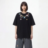 TRAVEL T恤男女 ins国潮创意项链印花宽松短袖 ISSUANCE 顺其自然