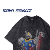 Mars 新鲜二三事 新款 From 卡通动漫洗水印花宽松圆领短袖 T恤潮牌