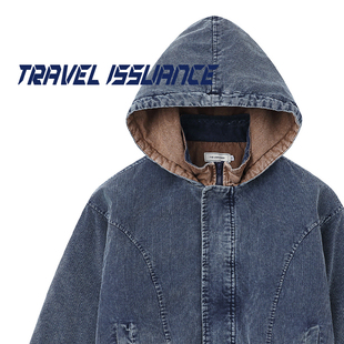 TRAVEL ISSUANCE 乱糟糟的 新款宽松保暖加厚拉链连帽棉衣外套女