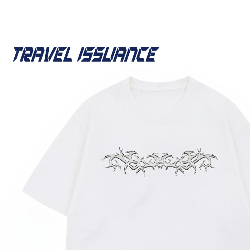 TRAVEL ISSUANCE 悠哉悠哉 美式复古宽松休闲印花圆领短袖T恤男女,男装,T恤,淘宝优惠券,粉丝福利购,淘宝优惠卷