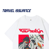 ISSUANCE 寻常小日 美式 TRAVEL 卡通印花圆领水洗宽松短袖 T恤男女