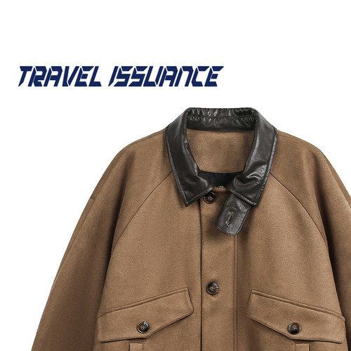 翻领宽松工装夹克外套百搭BF