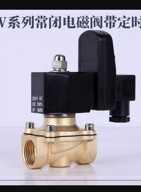 黄铜电磁阀常闭气阀带定时器排水阀4分6分1寸AC220VDC24V现货包邮