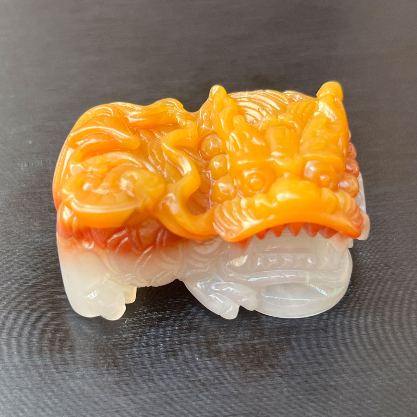 云南纯天然黄龙玉龙头貔貅招财进宝三彩巧色霸气威猛配证书男女款