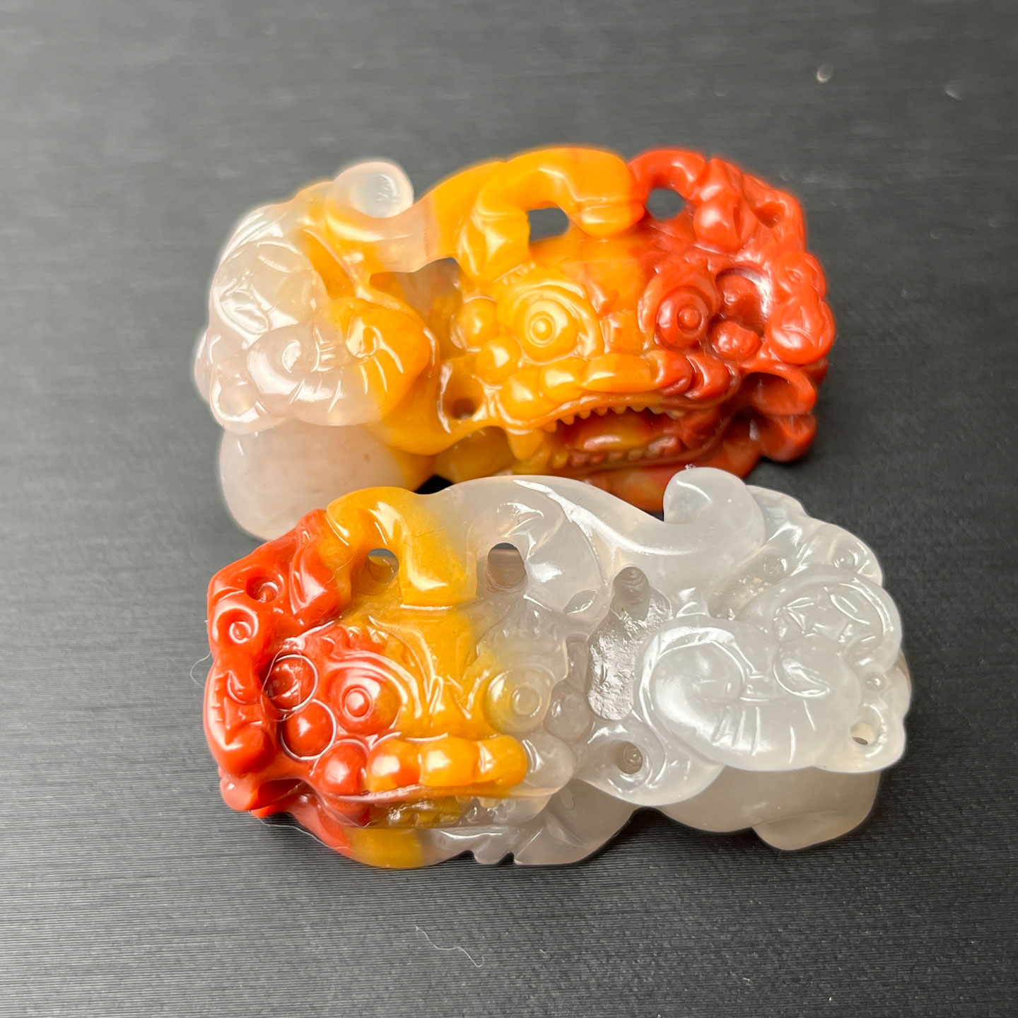 云南纯天然黄龙玉霸王貔貅三彩巧色鸿运当头阴阳眼阴阳脚招财进宝