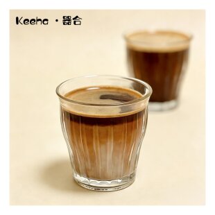 食品级可叠竖纹加厚玻璃杯Dirty澳白美式浓缩拿铁杯饮品果汁水杯