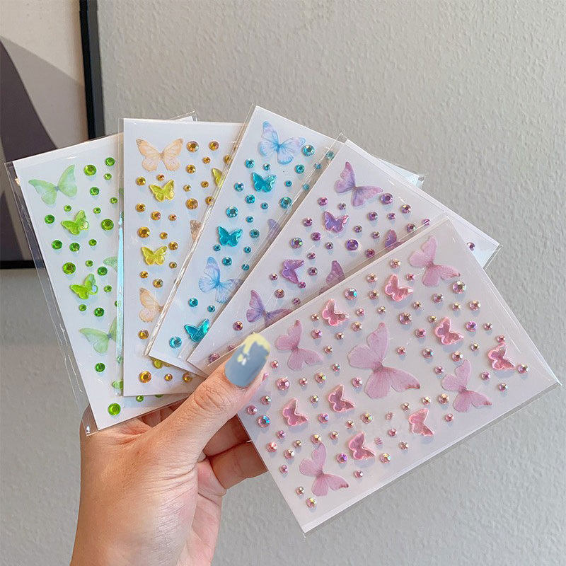 儿童脸部化妆贴舞台妆表演眼贴蝴蝶贴免胶自粘钻石贴钻精灵妆脸贴