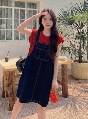 小个子俏皮活泼减龄牛仔背带裙女2025年夏季短裙子新款修身显瘦潮