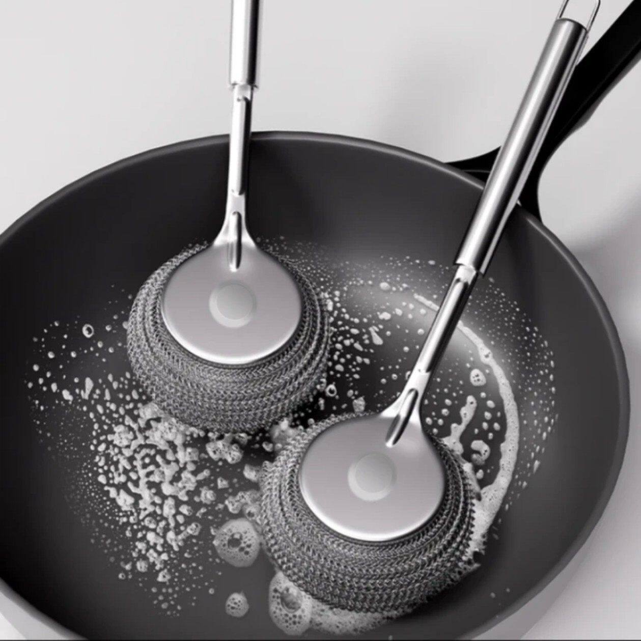 不锈钢锅刷长柄洗锅刷清洁刷子家用大号钢丝球带手柄去污刷锅神器,家庭/个人清洁工具,厨房用刷,淘宝优惠券,粉丝福利购,淘宝优惠卷