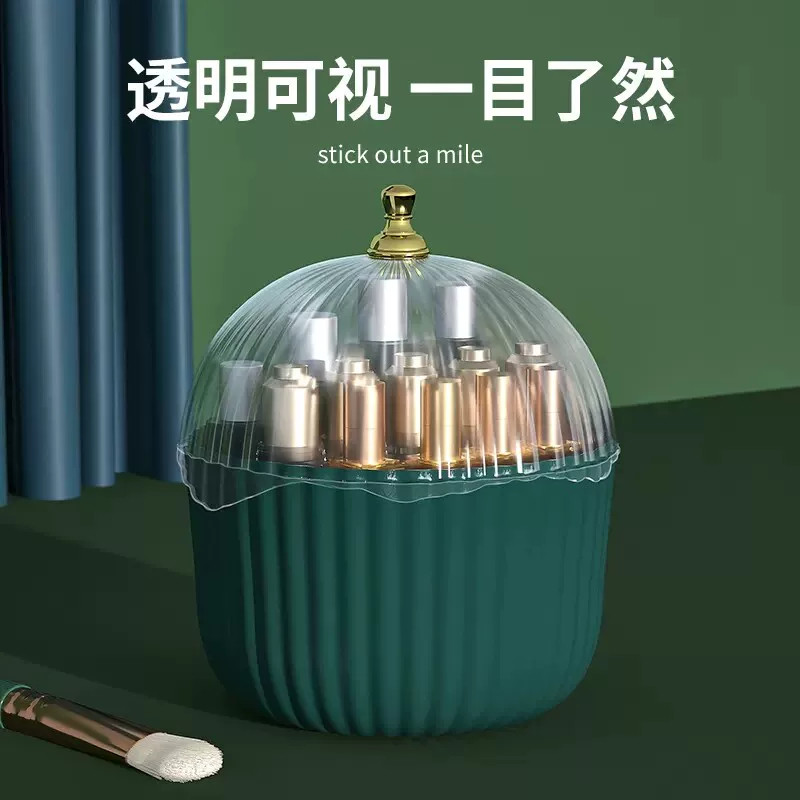 化妆品收纳盒桌面带盖防尘卸妆棉储物盒大容量梳妆台护肤品整理盒