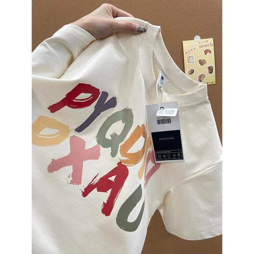 美式复古字母印花短袖t恤女