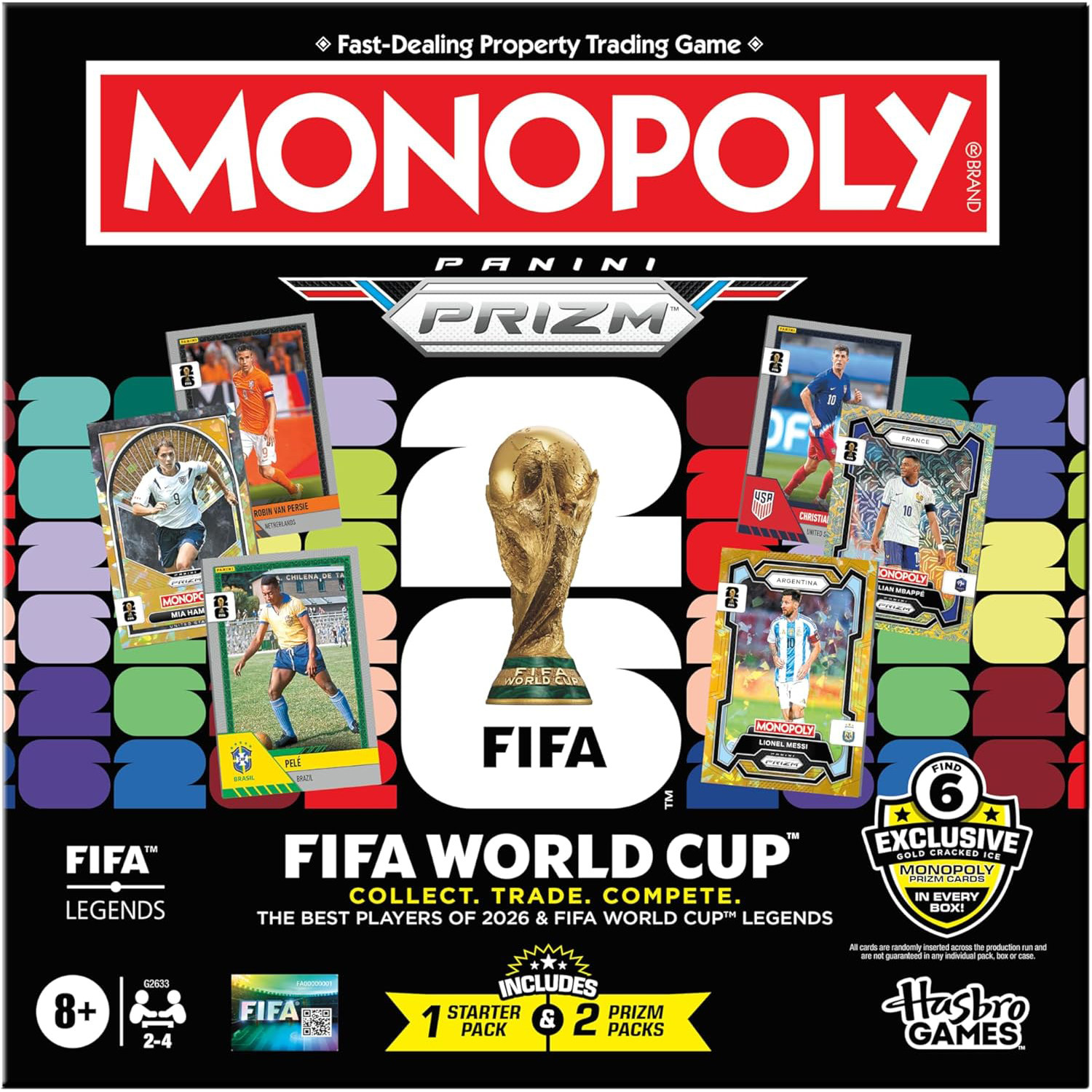 FIFA 2026 世界杯大富翁棋盘游戏球星卡桌游玩具正版 PaniniPrizm