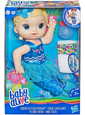 婴儿宝宝美人鱼养育娃娃公仔女孩玩具正版 Baby Alive Mermaid