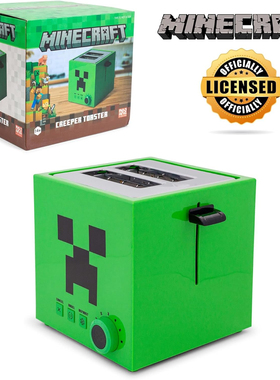 Minecraft我的世界绿色爬行者模型2片烤面包机多士炉玩具正版