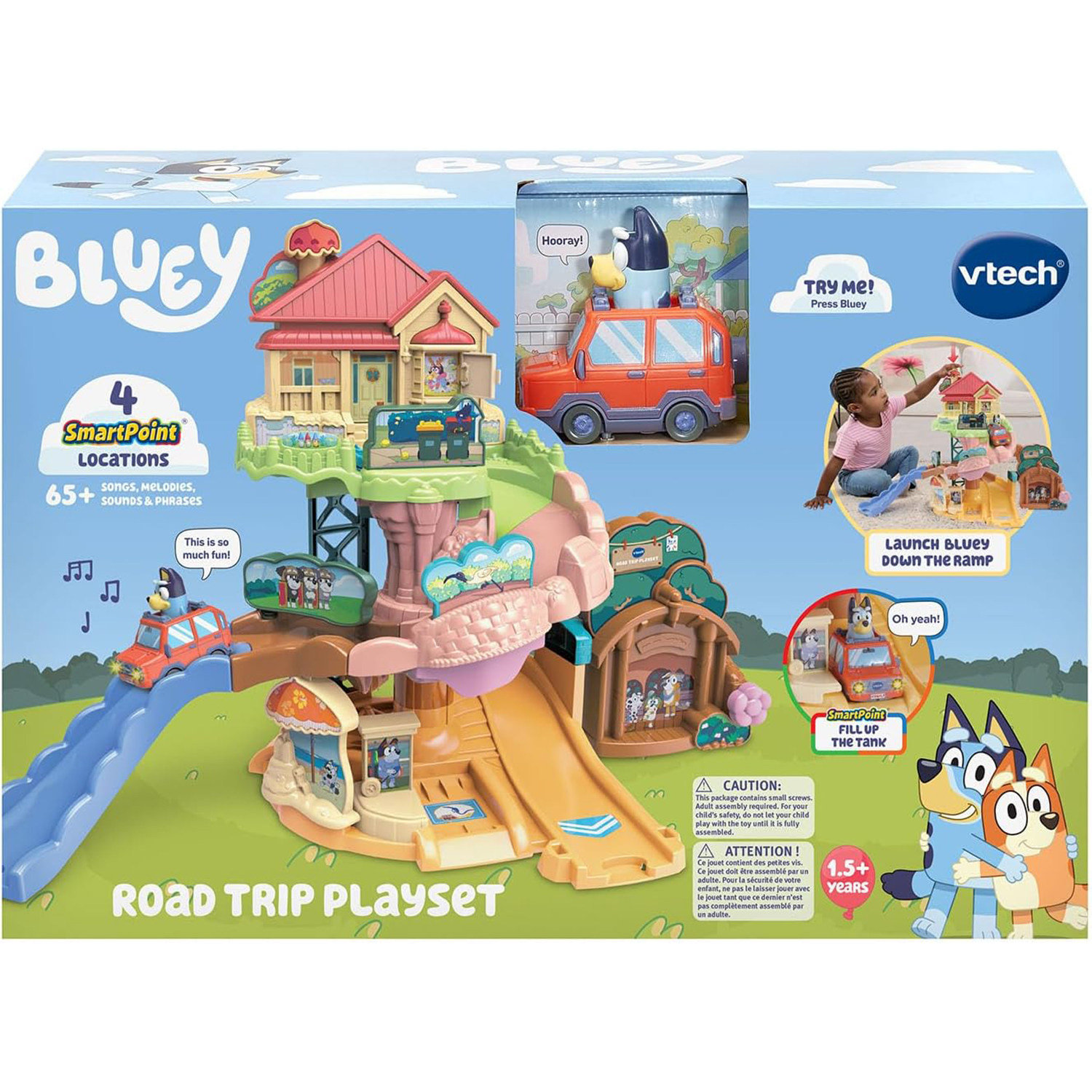 布魯伊妙妙犬保怡公路旅行车辆歌曲音效过家家玩具套装Bluey Road