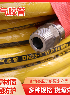 黄色氮气胶管钢丝编织增强蓝色绿色软管耐高压防爆氮气管总成