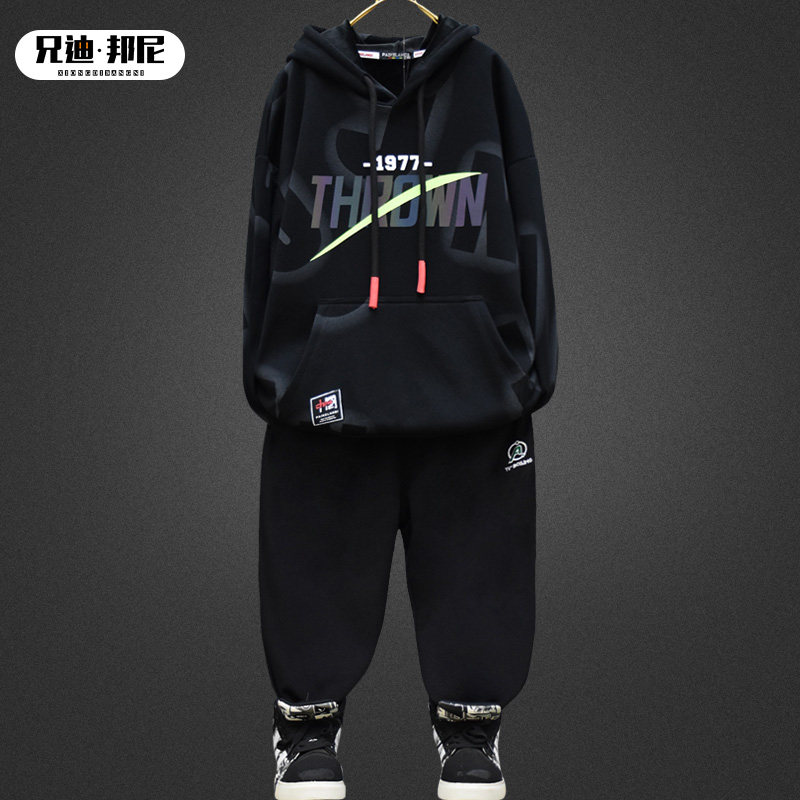 男童秋冬加绒加厚卫衣2024新款洋气韩版中大儿童宽松休闲上衣潮款