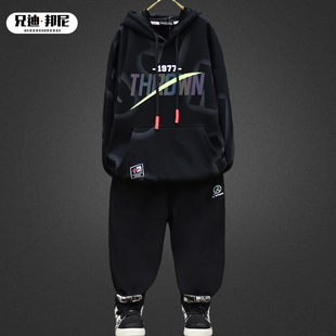 男童秋冬加绒加厚卫衣2024新款洋气韩版中大儿童宽松休闲上衣潮款