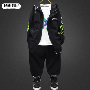 乔迪丹娜2025新款冬装男童洋气连帽夹克韩版大童宽松夹棉外套棉服