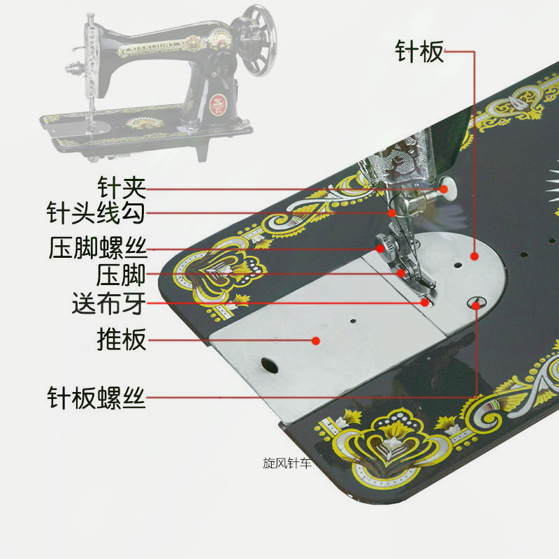 家用缝纫机针板牙齿两种针头线勾针距扳手螺丝推板老式缝纫机配件