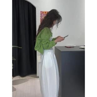 独特漂亮初夏小香风休闲绿色薄款防晒外套白色阔腿裤套装女小个子