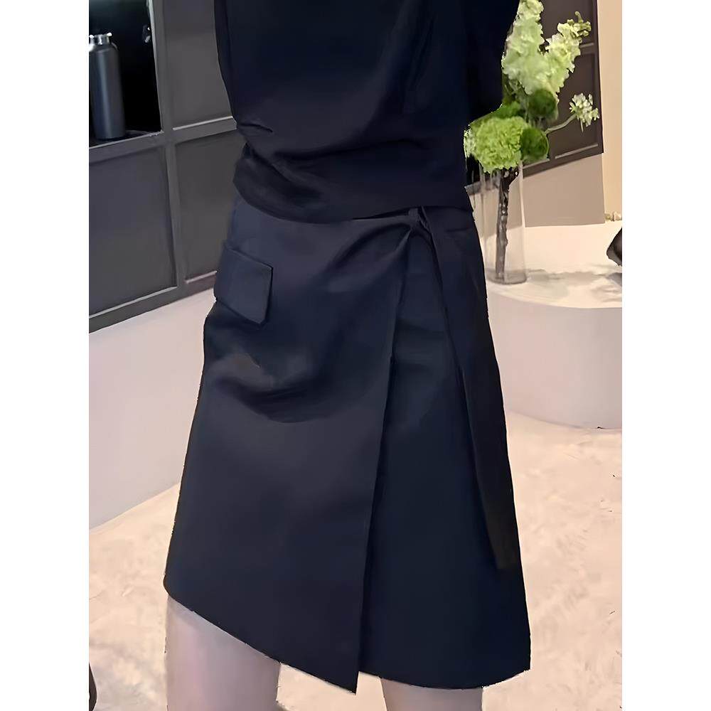 藏青色不规则半身裙女2025夏季流行新款高腰时尚洋气百搭a字短裙,女装/女士精品,大码半身裙,淘宝优惠券,粉丝福利购,淘宝优惠卷