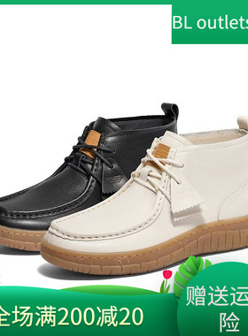 百丽Belle高帮休闲短靴女24冬真皮牛津鞋袋鼠鞋子B8U1DDM4